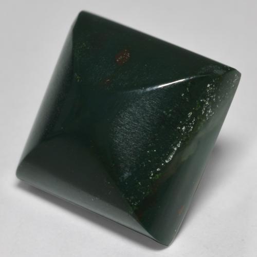 Pedra de sangue verde natural 12,60ct, quadrado, opaco