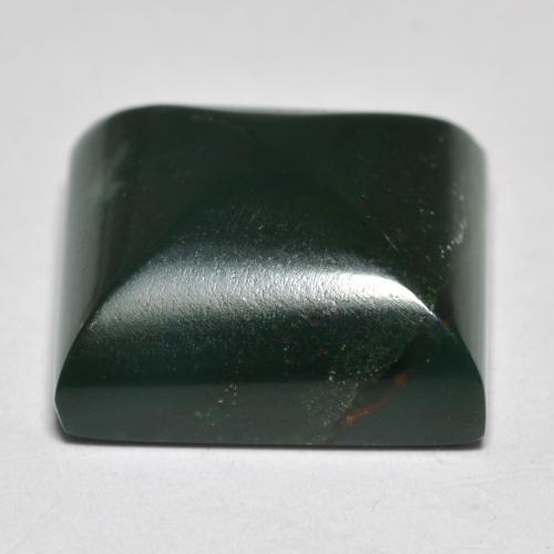 Pedra de sangue verde natural 12,60ct, quadrado, opaco