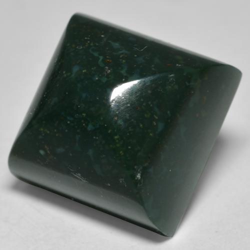Pedra de sangue verde natural 14,70ct, quadrado, opaco