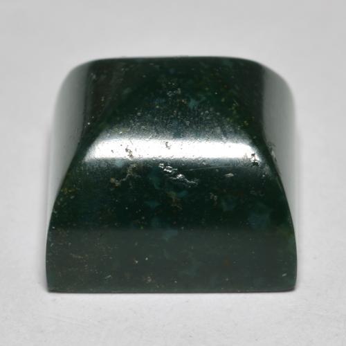 Pedra de sangue verde natural 14,70ct, quadrado, opaco