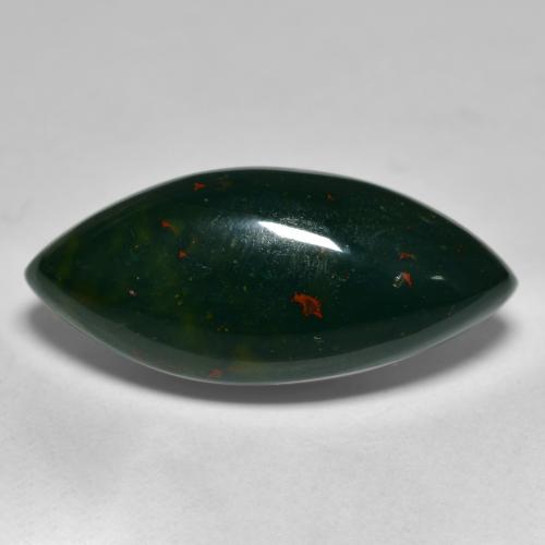 Pedra de sangue verde natural 11,00ct, marquise, opaco