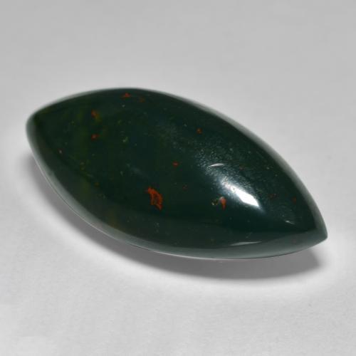 Pedra de sangue verde natural 11,00ct, marquise, opaco