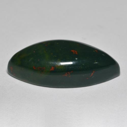 Pedra de sangue verde natural 11,00ct, marquise, opaco