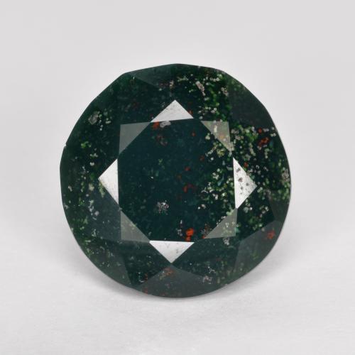 Pedra de sangue verde natural 5,05ct, corte redondo, opaco