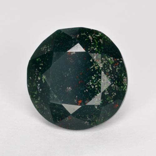 Pedra de sangue verde natural 5,05ct, corte redondo, opaco
