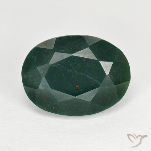 8.39ct Natural Verde escuro Pedra de Sangue, oval, Opaco