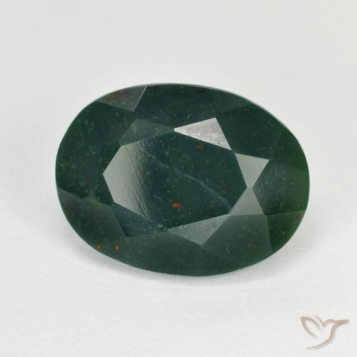 Pedra de Sangue Verde escuro Natural 8.39ct, oval, Opaco