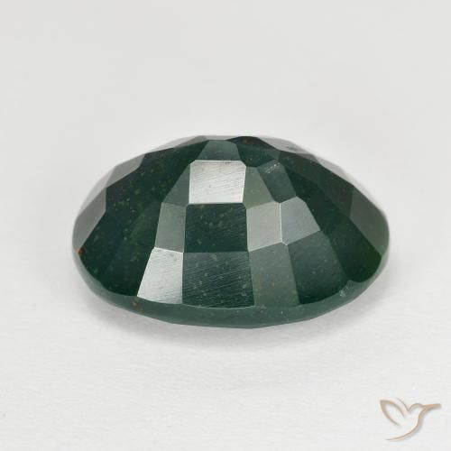 Pedra de Sangue Verde escuro Natural 8.39ct, oval, Opaco