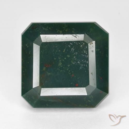 13.27ct Natural Multicolorido Pedra de Sangue, Corte Esmeralda, Opaco