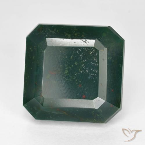 Pedra de Sangue Multicolorido Natural 13.27ct, Corte Octógono / Esmeralda, Opaco