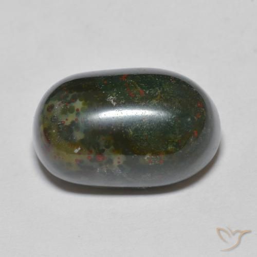 Pedra de Sangue verde escuro Natural 10.90ct, oval, Opaco