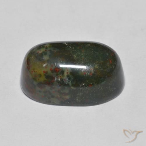 Pedra de Sangue verde escuro Natural 10.90ct, oval, Opaco