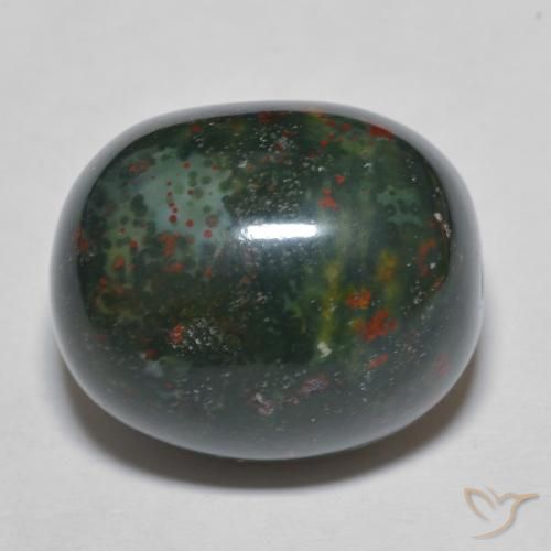 Pedra de Sangue Multicolorido Natural 24.63ct, oval, Opaco