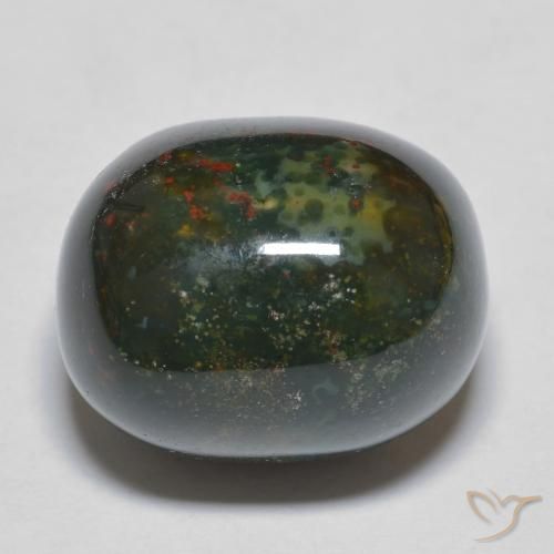 21.64ct Natural verde e vermelho Pedra de Sangue, oval, Opaco