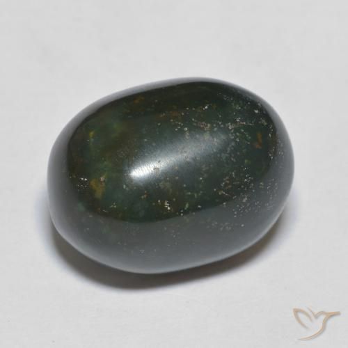 Pedra de Sangue verde escuro Natural 12.54ct, oval, Opaco