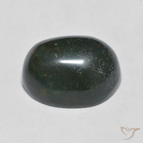 Pedra de Sangue verde escuro Natural 12.54ct, oval, Opaco
