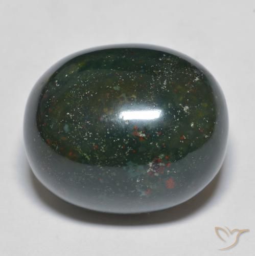 Pedra de Sangue Verde escuro Natural 24.76ct, oval, Opaco