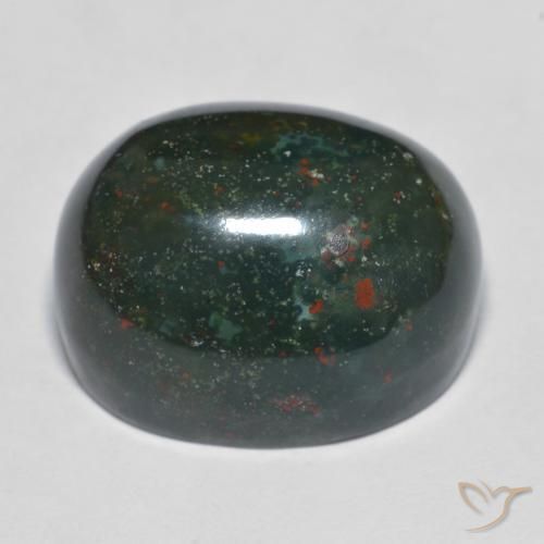 Pedra de Sangue Verde escuro Natural 24.76ct, oval, Opaco