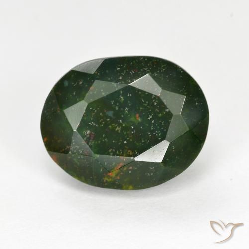 6.95ct Natural Verde floresta Pedra de Sangue, oval, Opaco