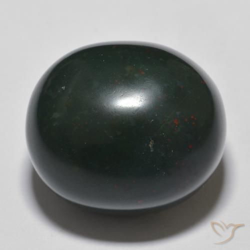 29.31ct Natural Verde escuro Pedra de Sangue, oval, Opaco