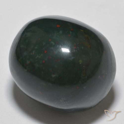 Pedra de Sangue Verde escuro Natural 19.31ct, oval, Opaco