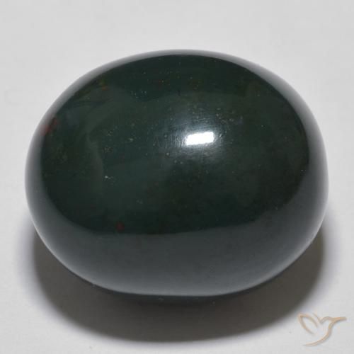 19.10ct Natural Verde escuro Pedra de Sangue, oval, Opaco