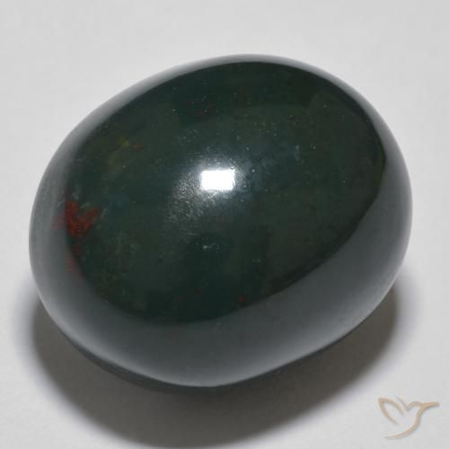 Pedra de Sangue Verde escuro Natural 19.10ct, oval, Opaco
