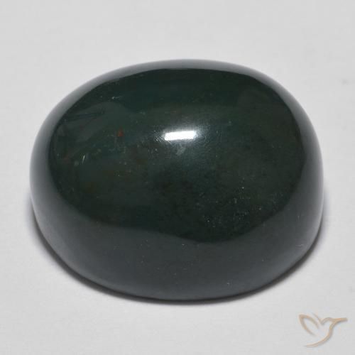 Pedra de Sangue Verde escuro Natural 19.10ct, oval, Opaco