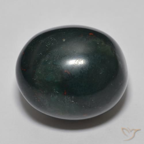 31.10ct Natural Verde escuro Pedra de Sangue, oval, Opaco