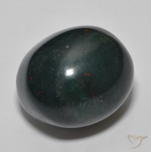 Pedra de Sangue Verde escuro Natural 31.10ct, oval, Opaco