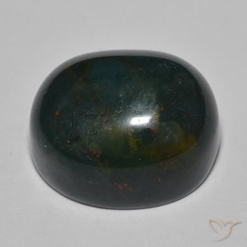 Pedra de Sangue Verde escuro médio Natural 30.34ct, oval, Opaco