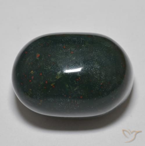 37.19ct Natural Verde escuro médio Pedra de Sangue, oval, Opaco