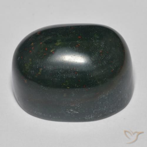 Pedra de Sangue Verde escuro médio Natural 37.19ct, oval, Opaco