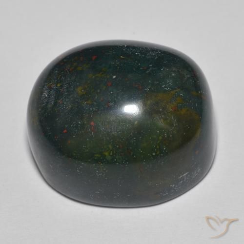 Pedra de Sangue Verde azulado Natural 33.71ct, oval, Opaco