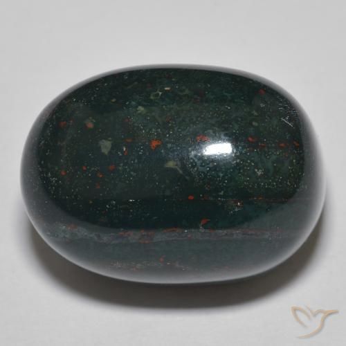 Pedra de Sangue Verde azulado Natural 39.75ct, Corte Oval, Opaco
