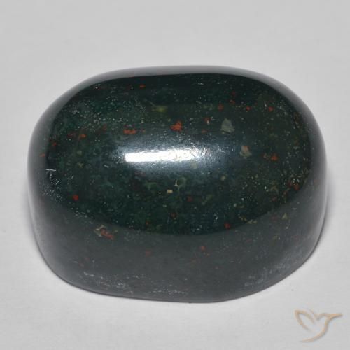 Pedra de Sangue Verde azulado Natural 39.75ct, Corte Oval, Opaco