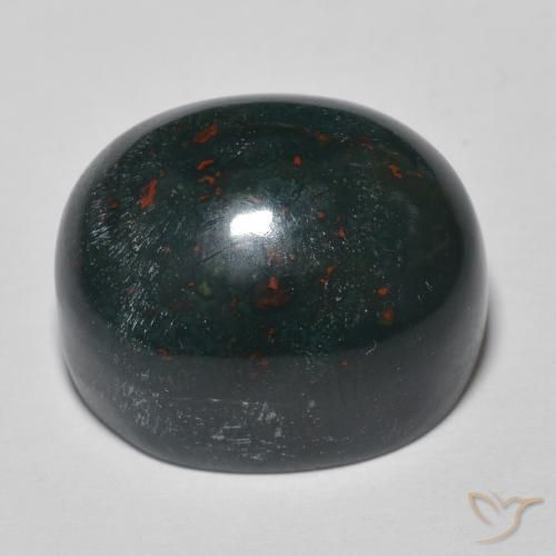 Pedra de Sangue Verde escuro médio Natural 26.03ct, oval, Opaco