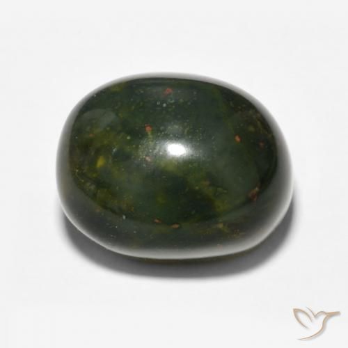 13.69ct Natural Verde médio Pedra de Sangue, oval, Opaco