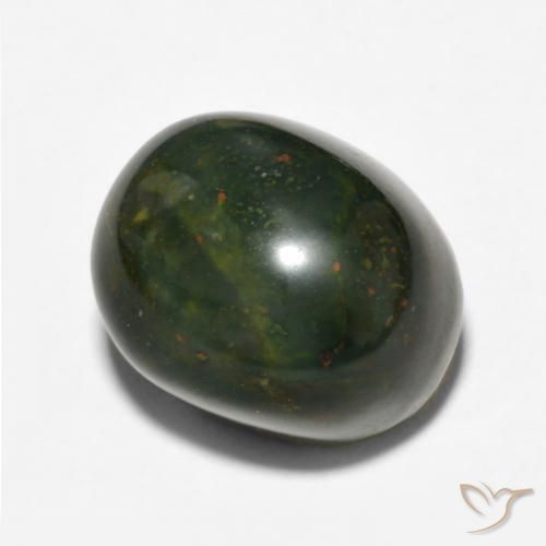 Pedra de Sangue Verde médio Natural 13.69ct, oval, Opaco