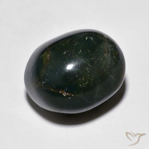 Pedra de Sangue verde escuro Natural 12.81ct, oval, Opaco