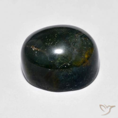 Pedra de Sangue verde escuro Natural 12.81ct, oval, Opaco