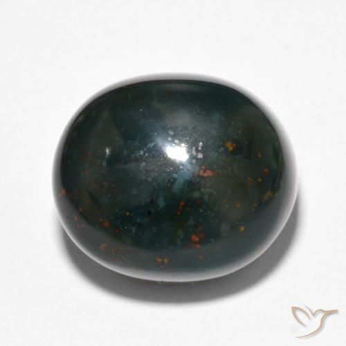 15.81ct Natural verde escuro Pedra de Sangue, oval, Opaco