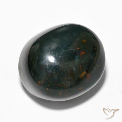 Pedra de Sangue verde escuro Natural 15.81ct, oval, Opaco
