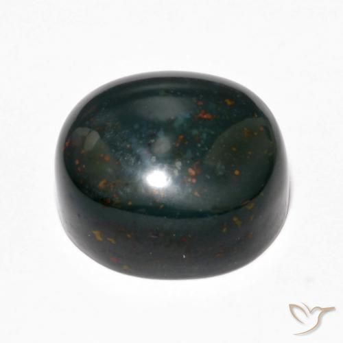 Pedra de Sangue verde escuro Natural 15.81ct, oval, Opaco