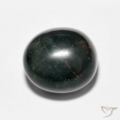7.15ct Natural Verde escuro Pedra de Sangue, oval, Opaco