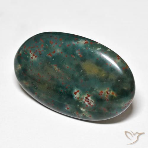 Pedra de Sangue Multicolorido Natural 21.79ct, oval, Opaco