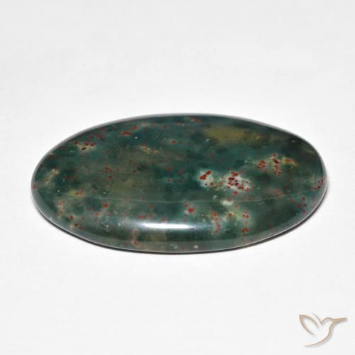 Pedra de Sangue Multicolorido Natural 21.79ct, oval, Opaco