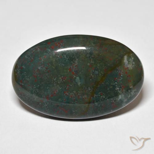 29.91ct Natural verde e vermelho Pedra de Sangue, oval, Opaco