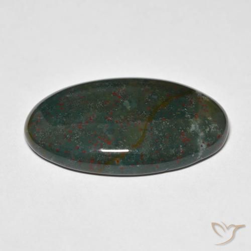 Pedra de Sangue verde e vermelho Natural 29.91ct, oval, Opaco