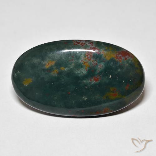 27.27ct Natural Verde floresta Pedra de Sangue, oval, Opaco